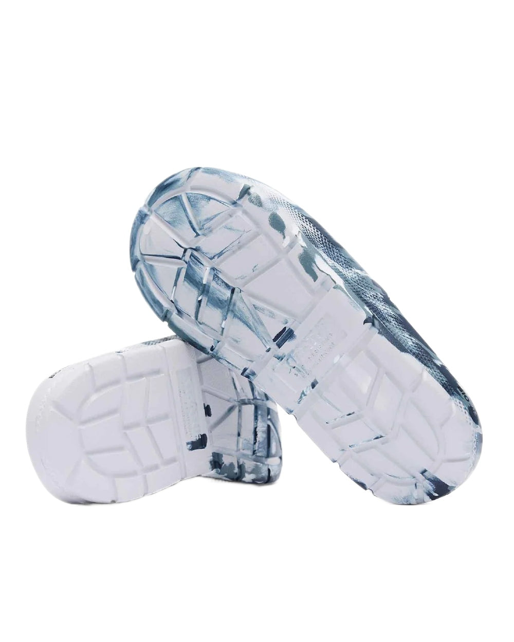 Stormy Coloured Xtratuf Mens Apres Fish Sliders on white background 