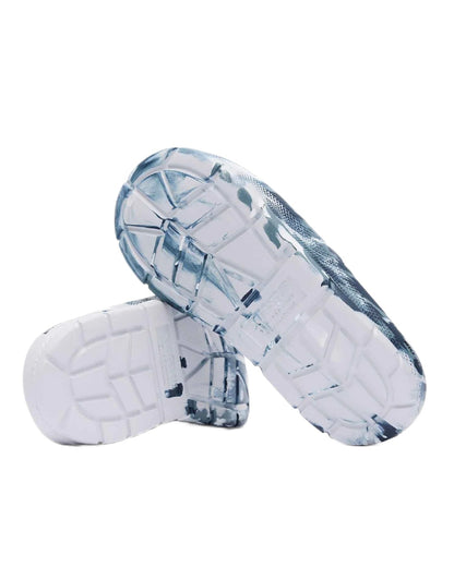 Stormy Coloured Xtratuf Mens Apres Fish Sliders on white background 