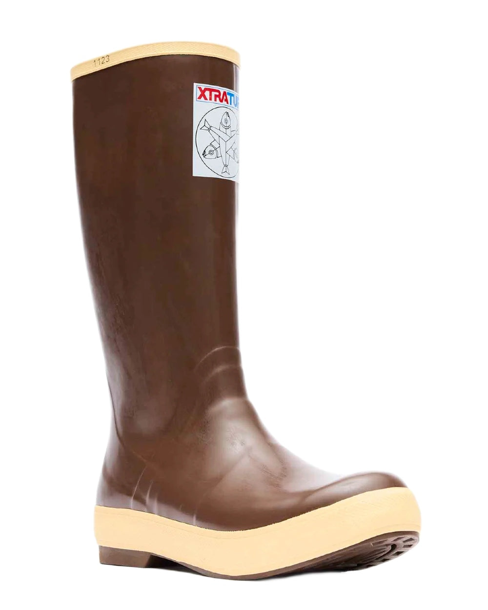 White Octopus Coloured Xtratuf Womens 15&quot; Salmon Sisters Legacy Fishing Boots on white background 