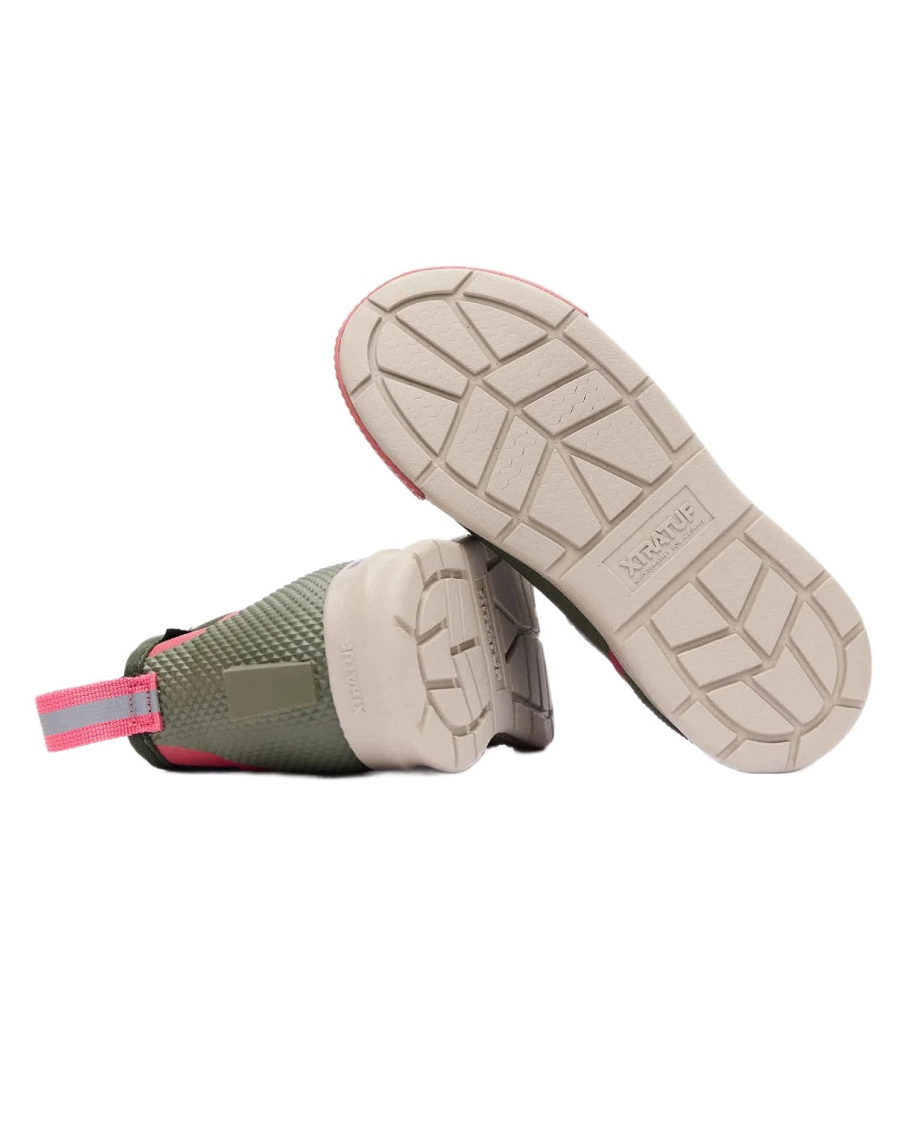 Olive Coloured Xtratuf Womens 6" Ankle Deck Sport Boots on white background 