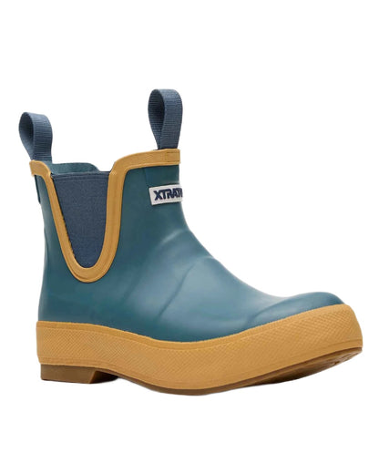 Marine Coloured Xtratuf Womens 6" Legacy Ankle Deck Boots on white background 