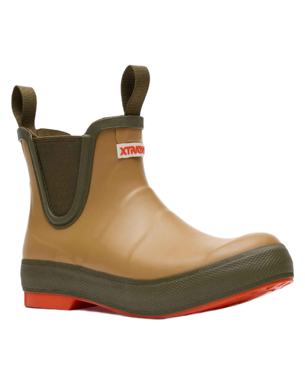 Sahara Coloured Xtratuf Womens 6" Legacy Ankle Deck Boots on white background 