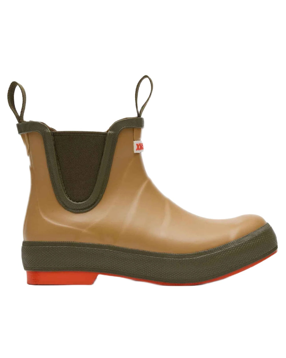 Sahara Coloured Xtratuf Womens 6" Legacy Ankle Deck Boots on white background 