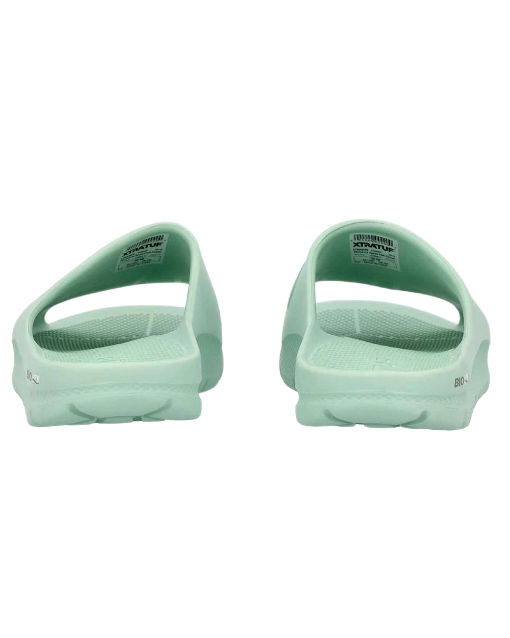 Aqua Coloured Xtratuf Womens Apres Fish Sliders on white background 