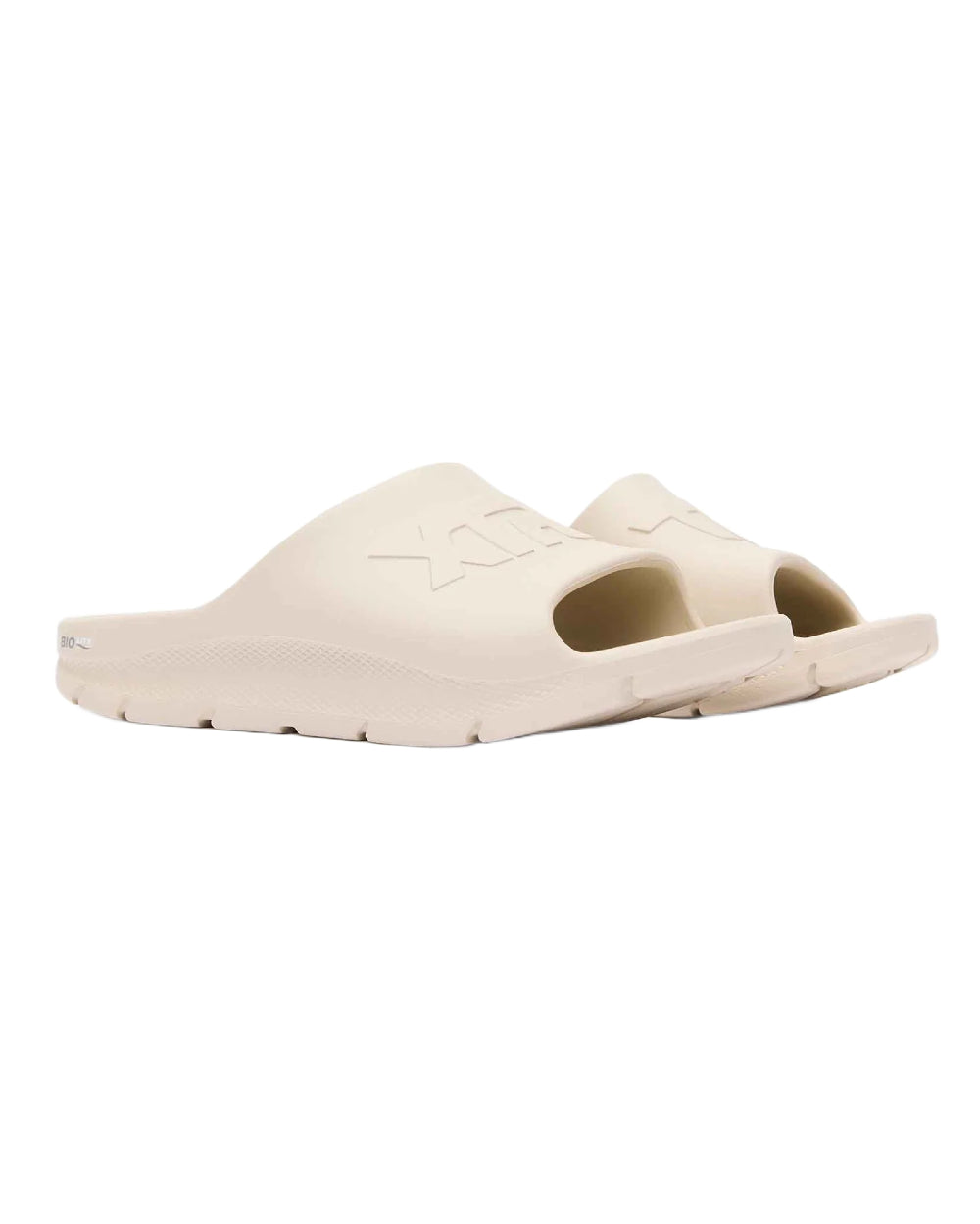 Sand Coloured Xtratuf Womens Apres Fish Sliders on white background 