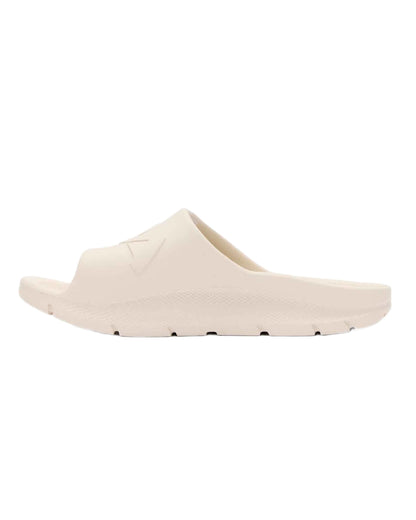 Sand Coloured Xtratuf Womens Apres Fish Sliders on white background 