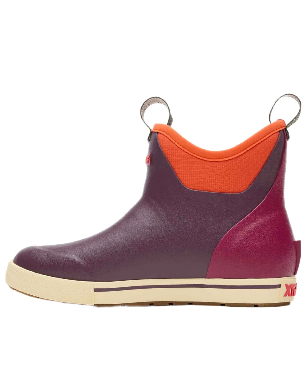 Fig Coloured Xtratuf Womens 6" Ankle Deck Camp Boots on white background 