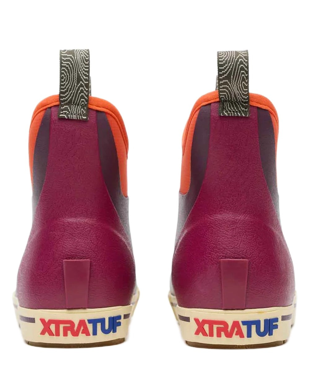 Fig Coloured Xtratuf Womens 6" Ankle Deck Camp Boots on white background 