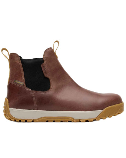 Brown coloured Xtratuf Mens Ankle Deck Leather Boots on white background 
