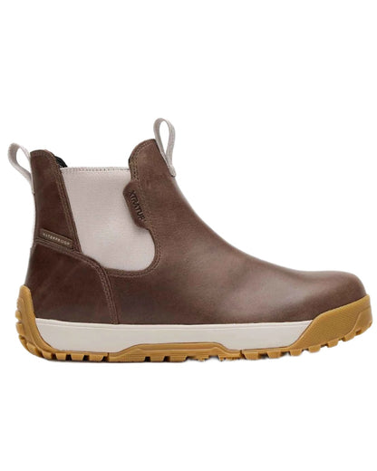 Stone coloured Xtratuf Womens Ankle Deck Leather Boots on white background 