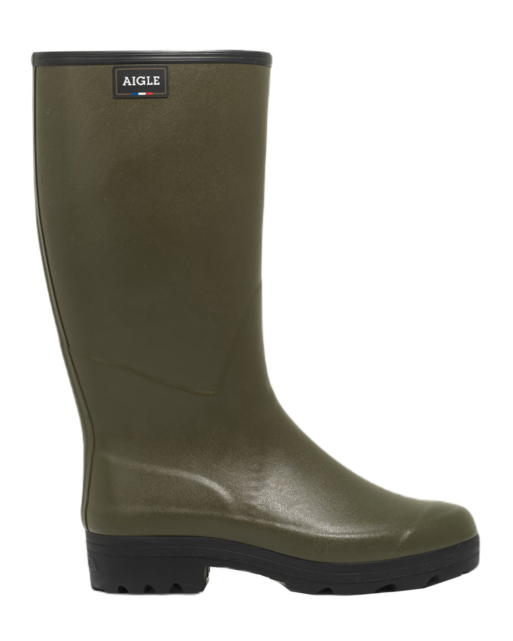 Khaki Coloured Aigle Chambord NeoMesh Wellingtons On A White Background