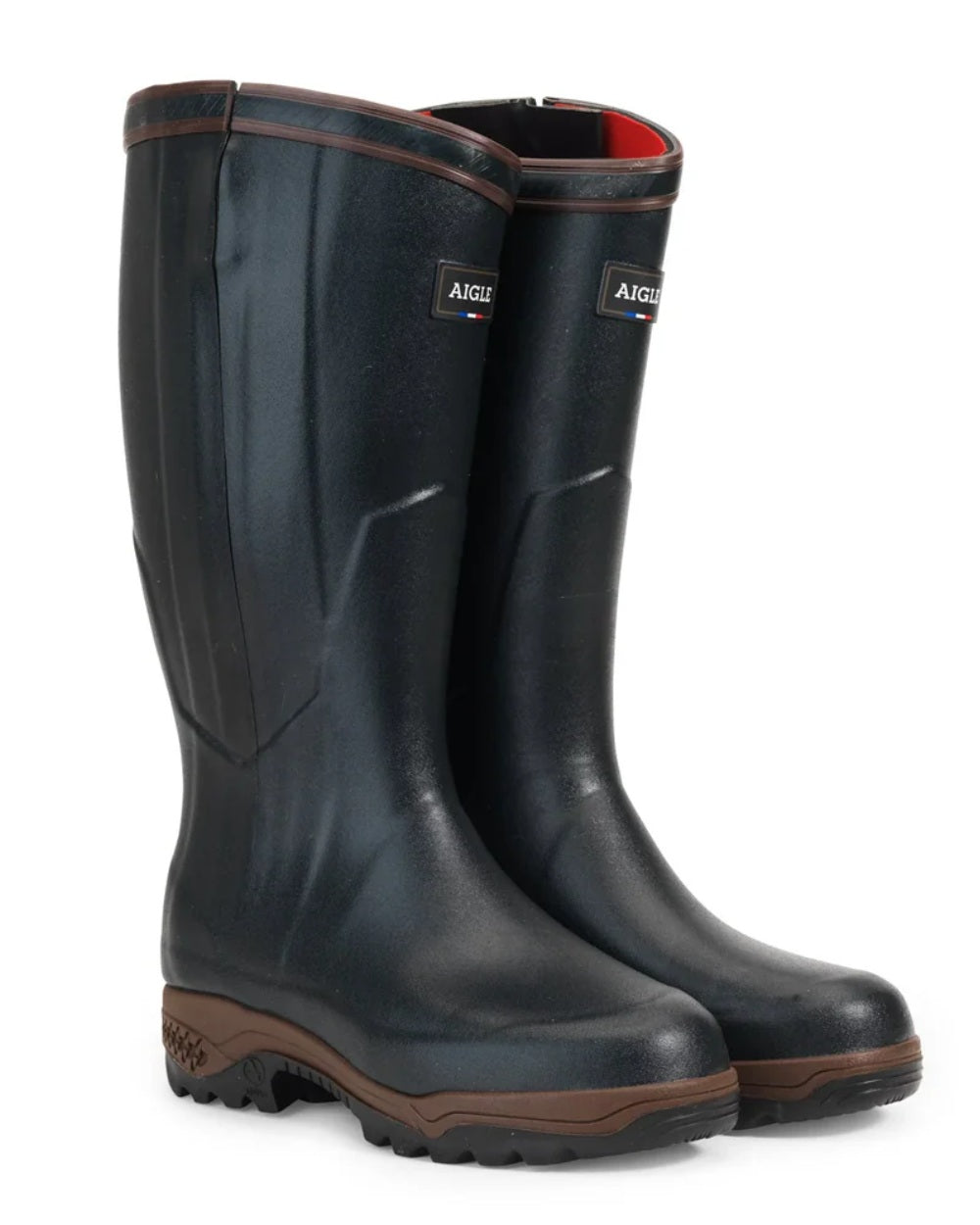 Bronze Coloured Aigle Parcours 2 ISO Open Wellingtons On A White Background 