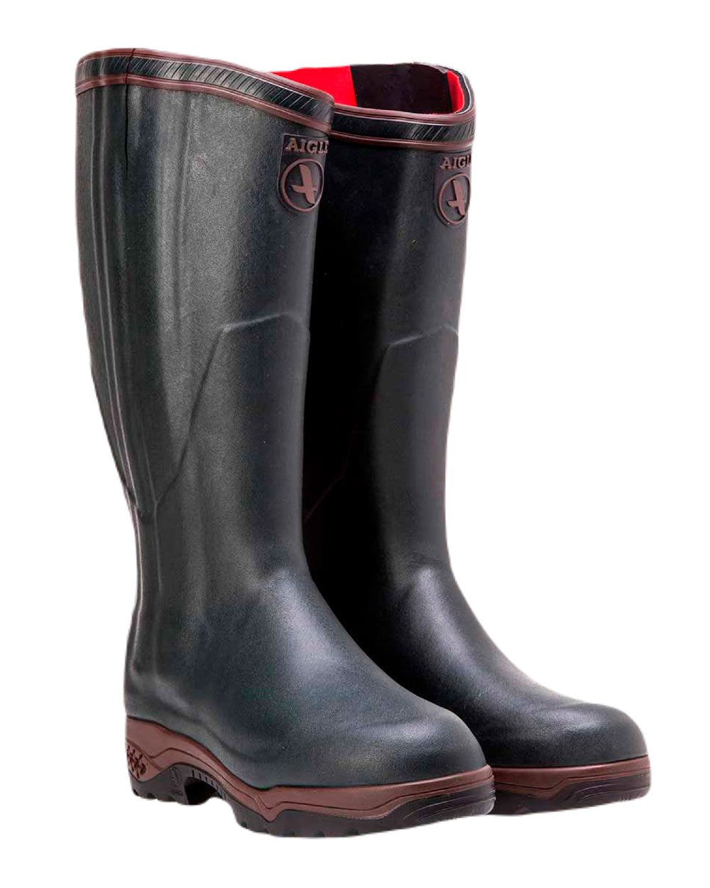 Bronze Colloured Aigle Parcours 2 ISO Open Wellingtons On A White Background