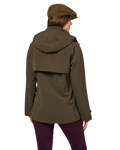 Olive Coloured Alan Paine Ladies Lockwood Jacket On A White Background