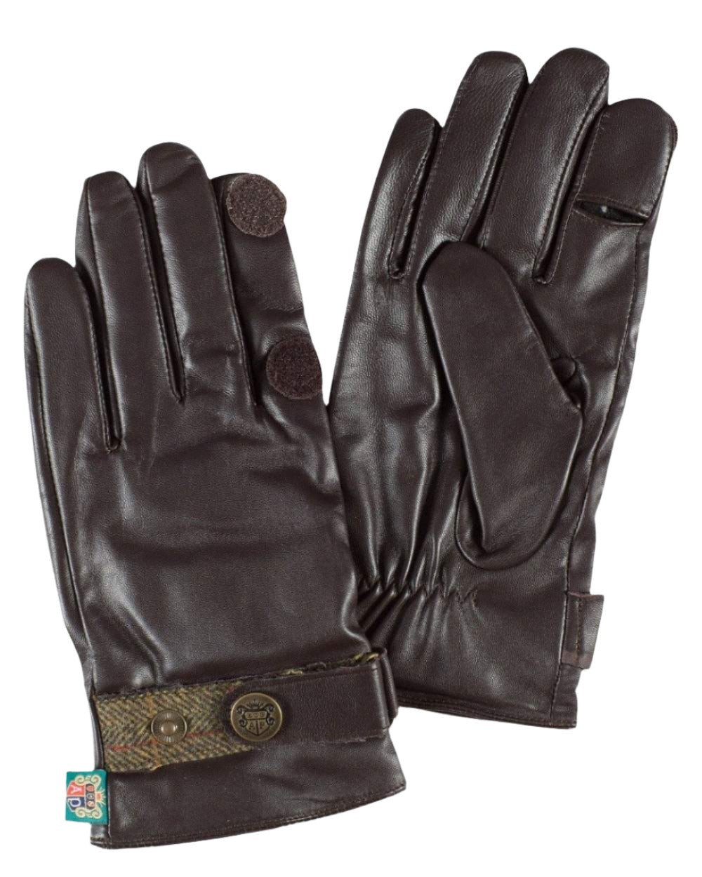 Brown Sage Coloured Alan Paine Mens Leather Shooting Gloves On A White Background