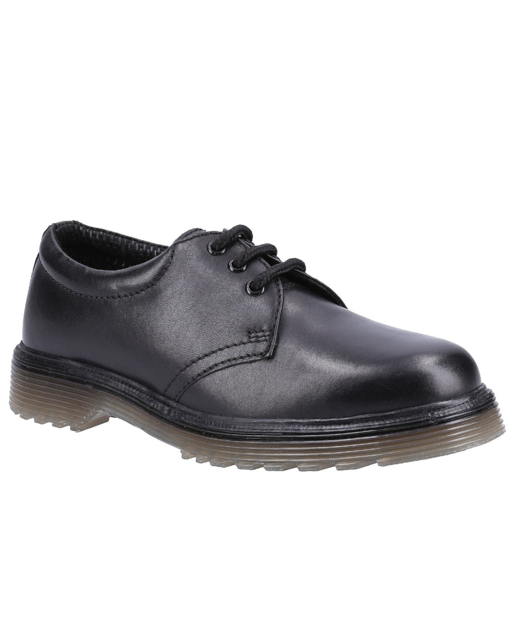 Black Coloured Amblers Aldershot Leather Gibson Shoes on a white background 