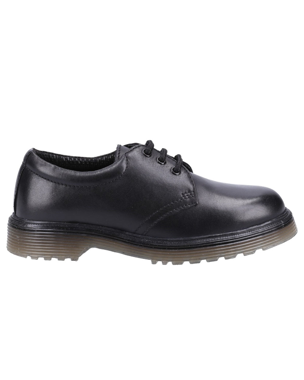 Black Coloured Amblers Aldershot Leather Gibson Shoes on a white background 