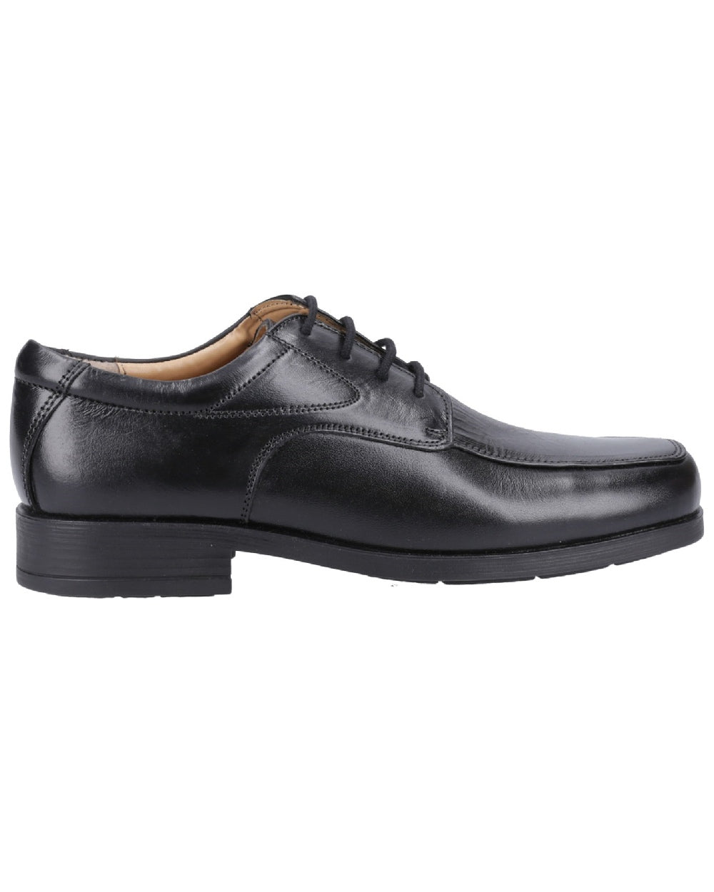 Black coloured Amblers Birmingham Lace Gibson Shoes on a white background 