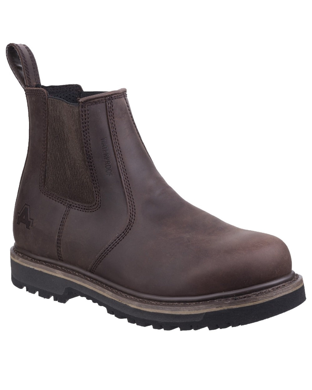 Brown Coloured Amblers Carlisle Dealer Boots on a white background 