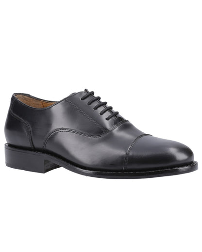 Black Coloured Amblers James Leather Soled Oxford Dress Shoes on a white background 