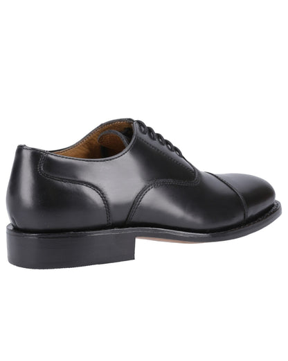 Black Coloured Amblers James Leather Soled Oxford Dress Shoes on a white background 