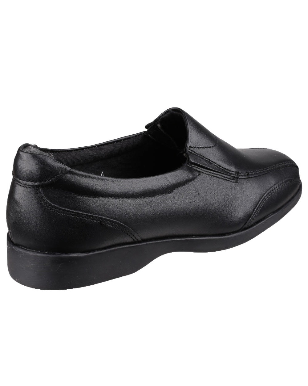 Black Coloured Amblers Womens Merton Slip On Shoes on a white background 