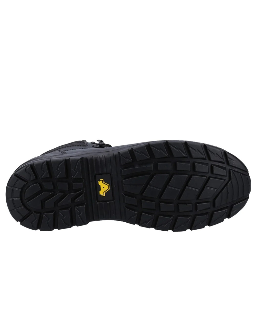 Black coloured Amblers Safety 258 Safety Boots Sole on a white background 