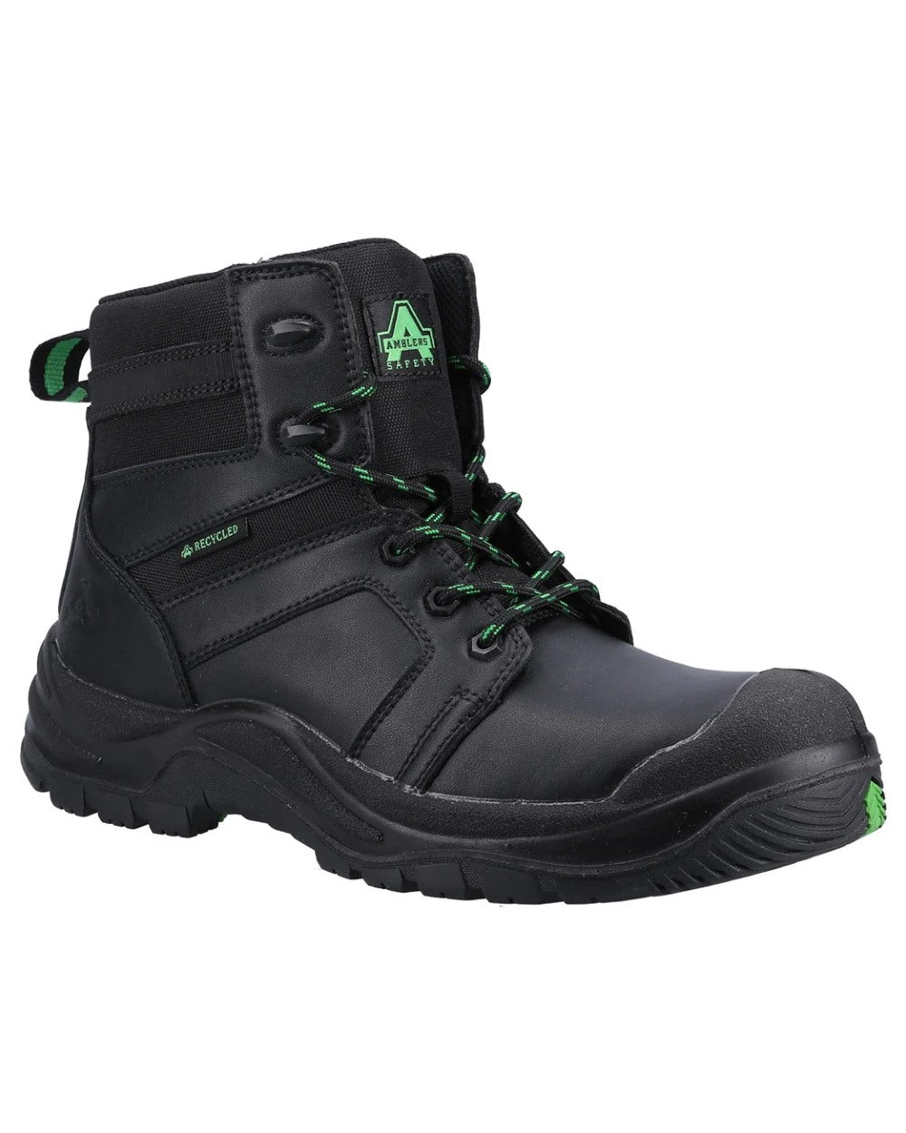 Black Colored Amblers Safety AS502 Oak Safety Boots on a White background 