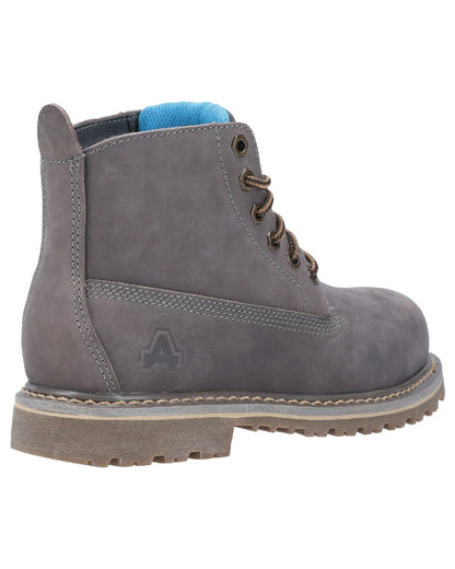 Grey Coloured Amblers Safety AS105 Mimi Safety Boots on white background 