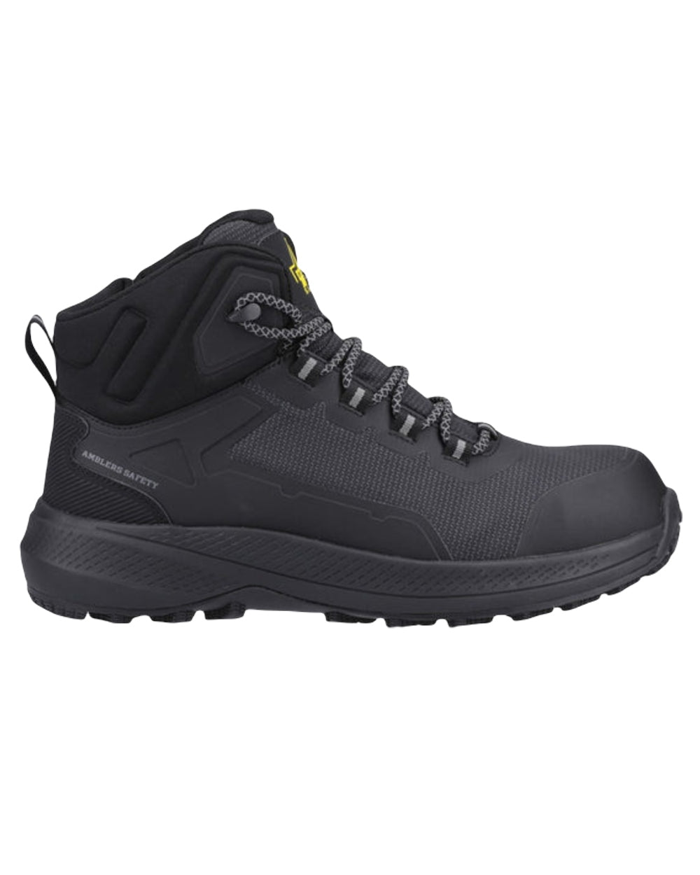 Black Coloured Amblers Safety AS321C Calderdale Waterproof S7 SR Boots on White Background
