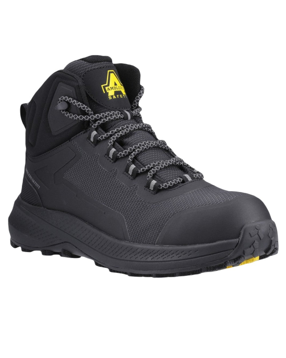 Black Coloured Amblers Safety AS321C Calderdale Waterproof S7 SR Boots on White Background
