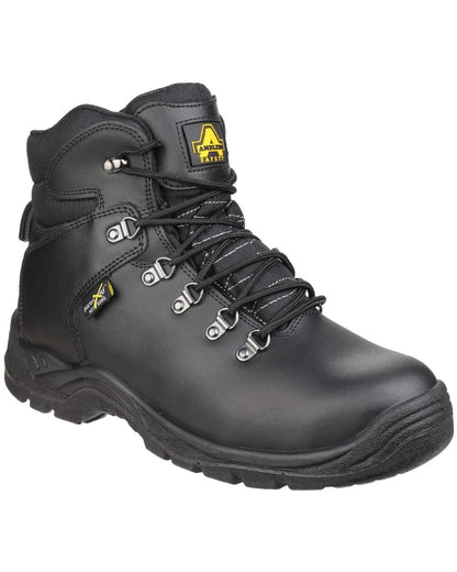 Black Coloured Amblers Safety AS335 Poron XRD Internal Metatarsal Safety Boots on a white background 