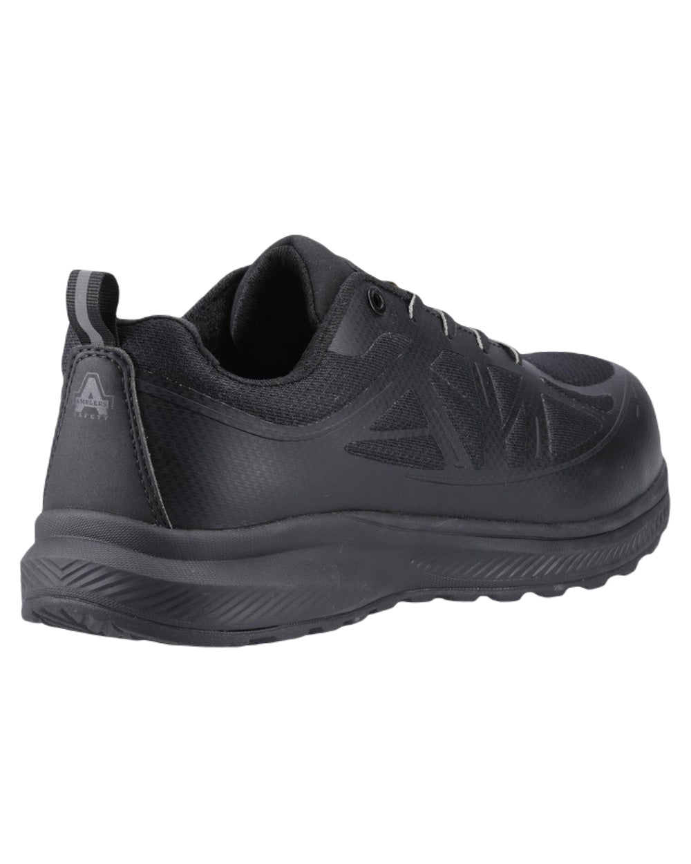 Black Coloured Amblers Safety AS721C Hurdle S1PL Safety Trainers on White Background

