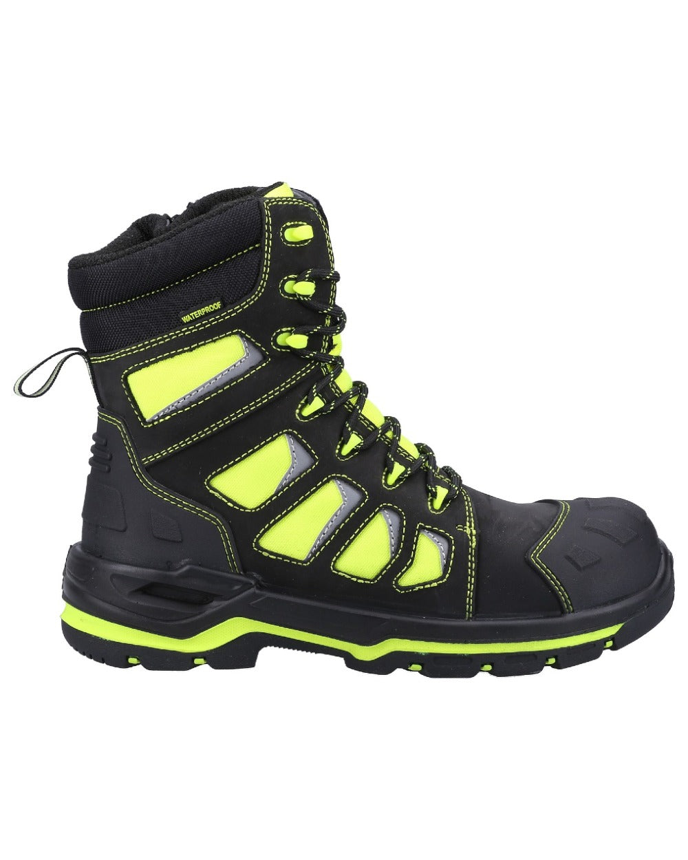 Yellow Coloured Amblers Safety AS972C Beacon Waterproof Safety Boots on a white background 