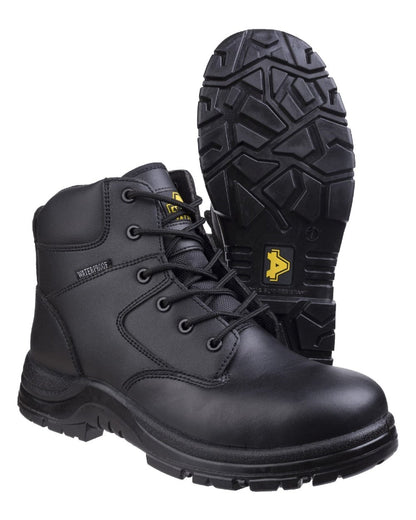 Black Coloured Amblers Safety FS006C Safety Boots on a white background 