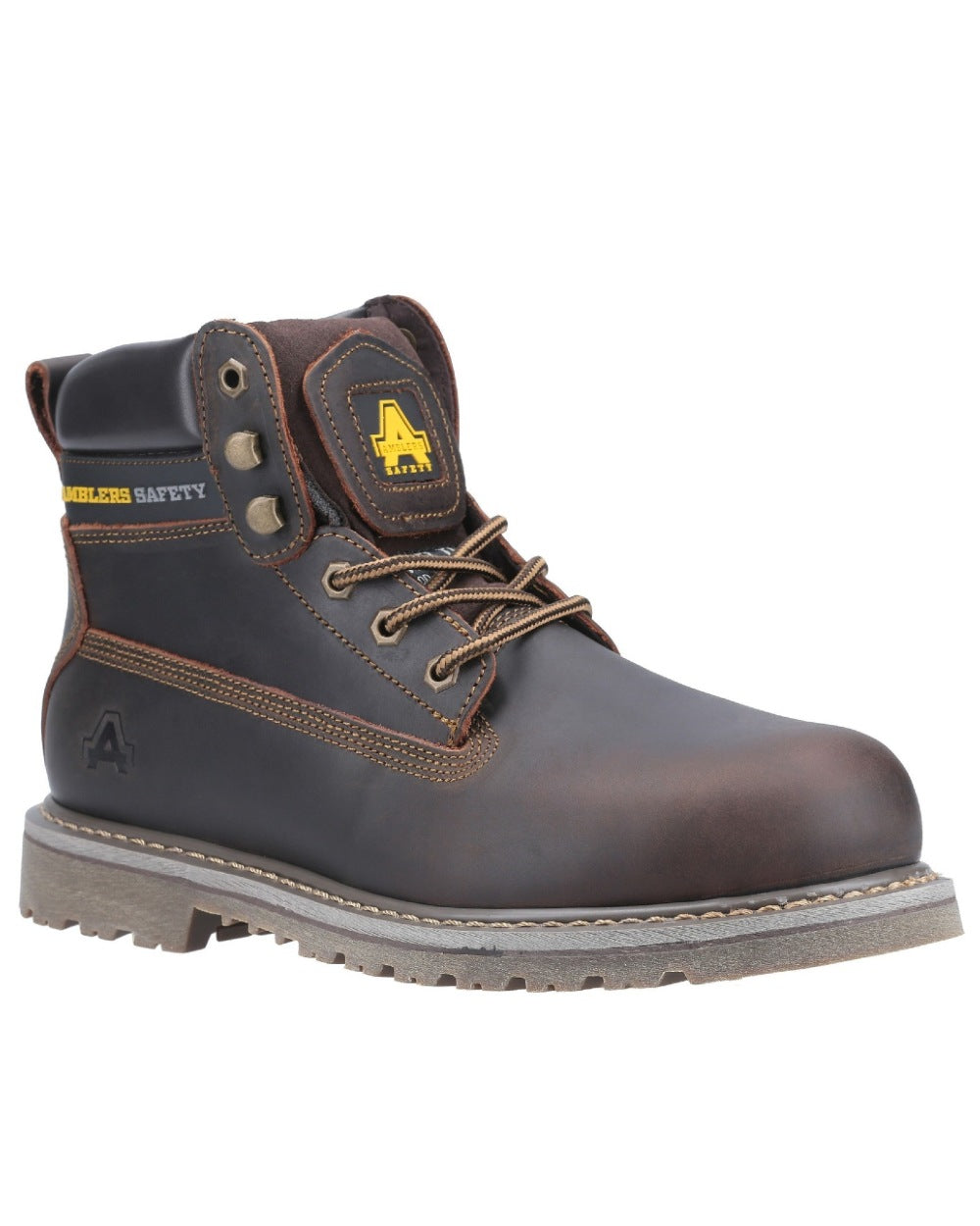 Brown Coloured Amblers Safety FS164 Industrial Safety Boots on a white background 