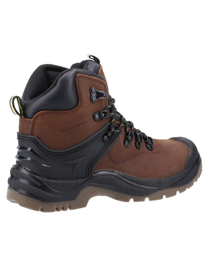 Brown Coloured Amblers Safety FS197 Waterproof S3 SRC Safety Boots On A White Background