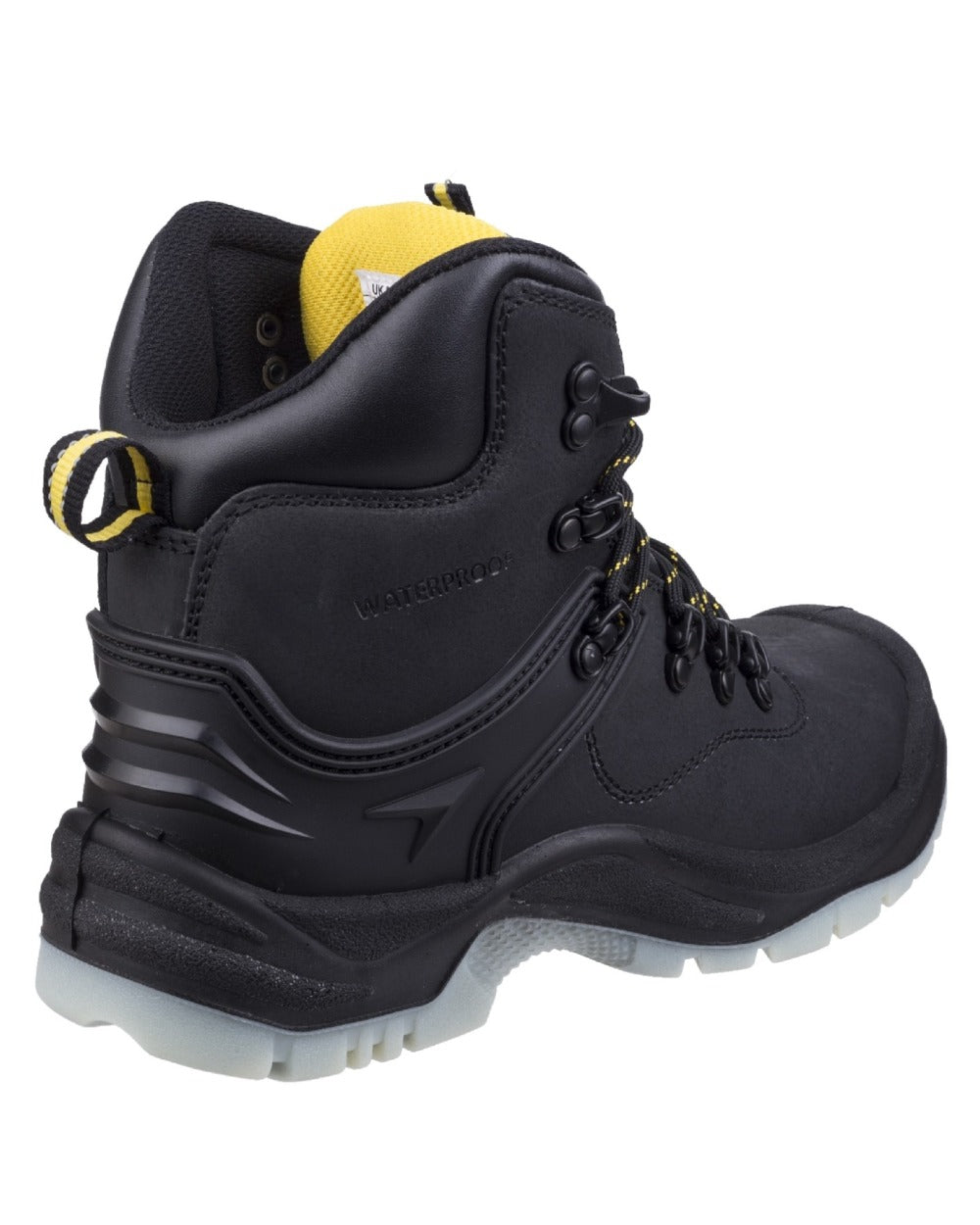 Black Coloured Amblers Safety FS198 Safety Boots on a white background 