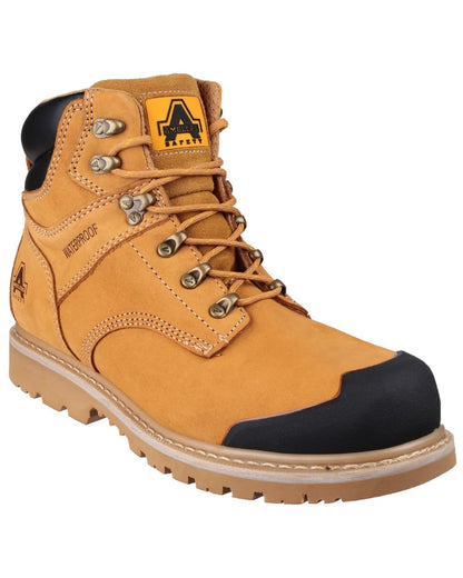 Honey Coloured Amblers Safety FS226 Industrial Safety Boots on a white background 