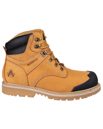 Honey Coloured Amblers Safety FS226 Industrial Safety Boots on a white background 