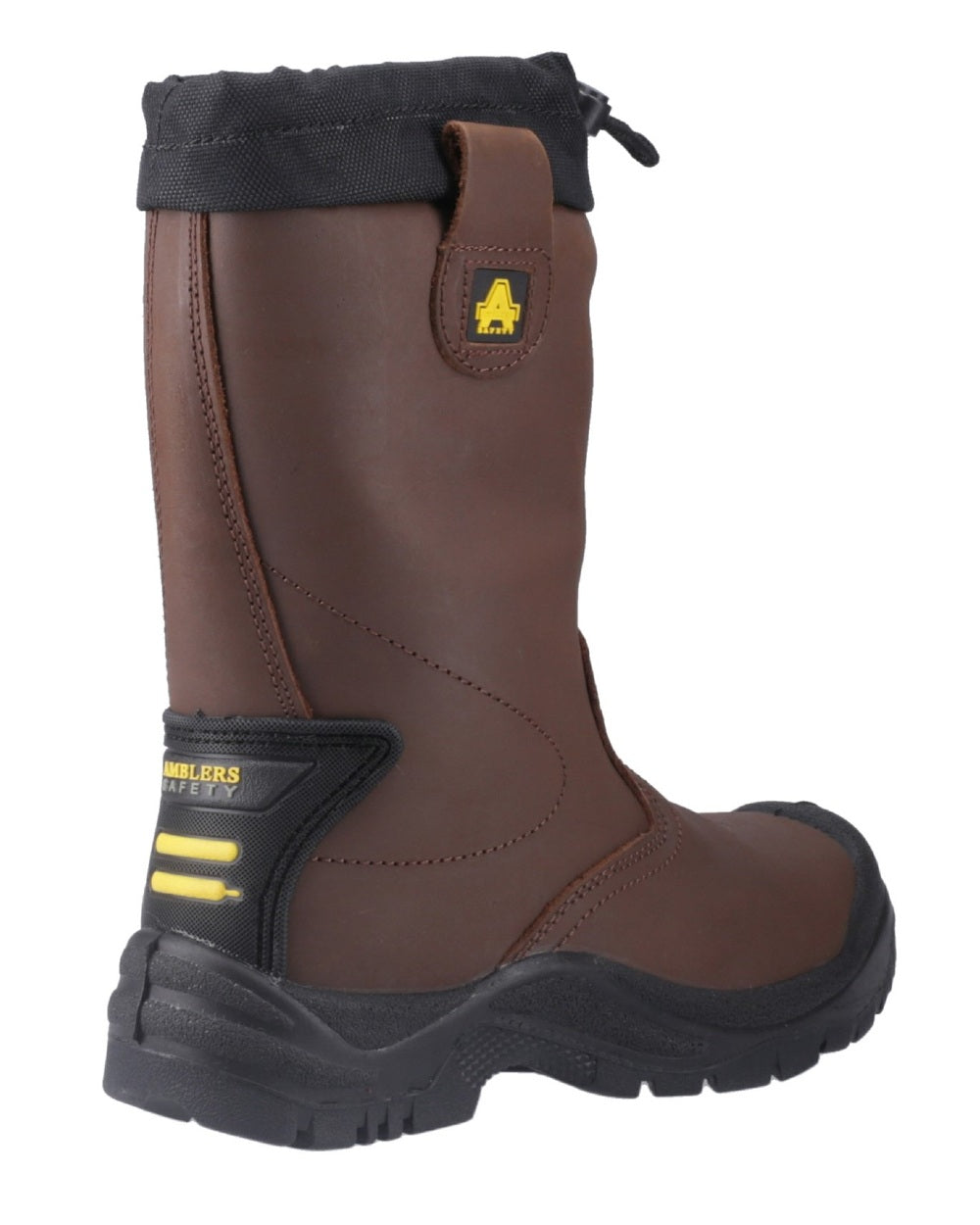 Brown Coloured Amblers Safety FS245 Antistatic Pull On Safety Rigger Boots on a white background 