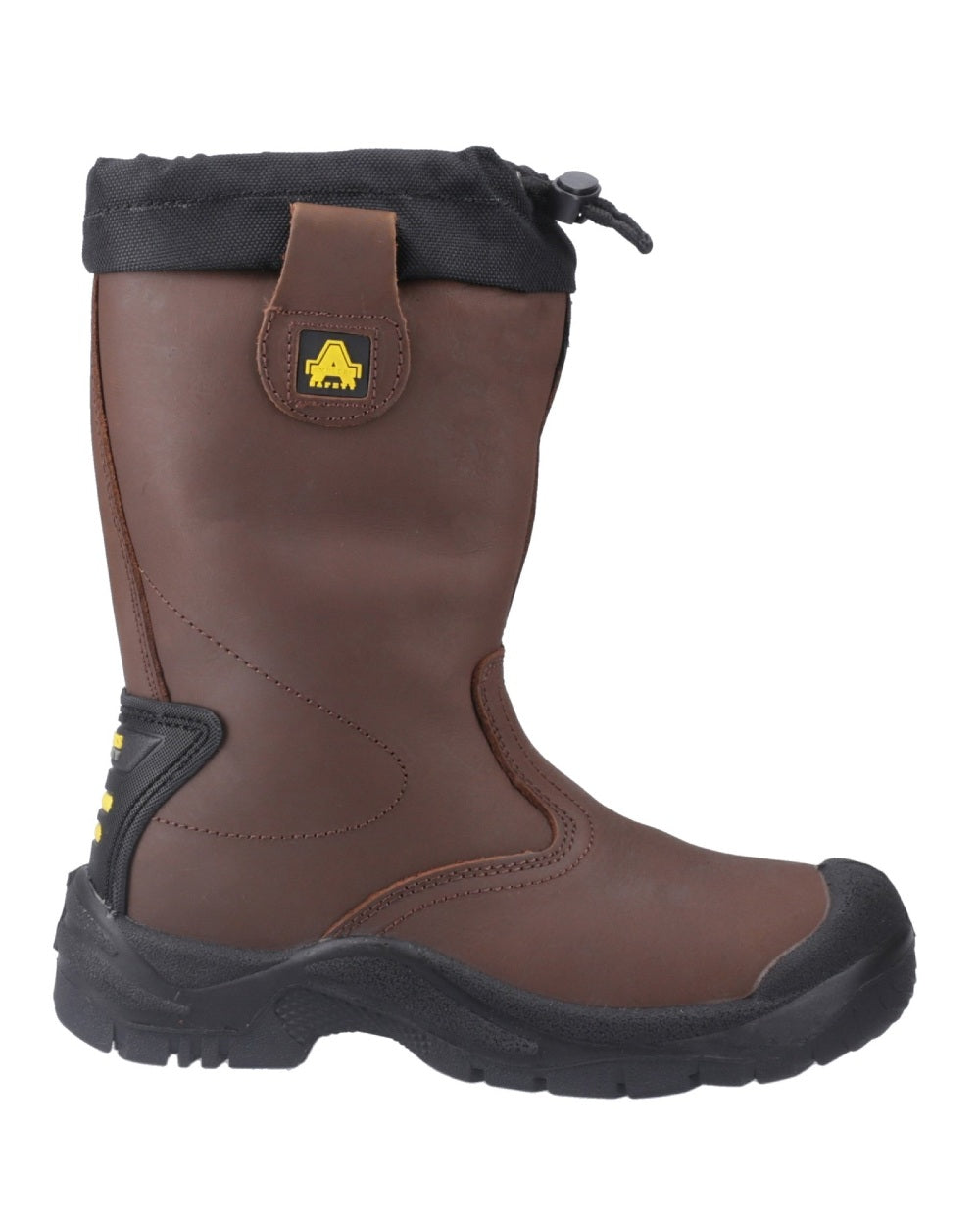 Brown Coloured Amblers Safety FS245 Antistatic Pull On Safety Rigger Boots on a white background 