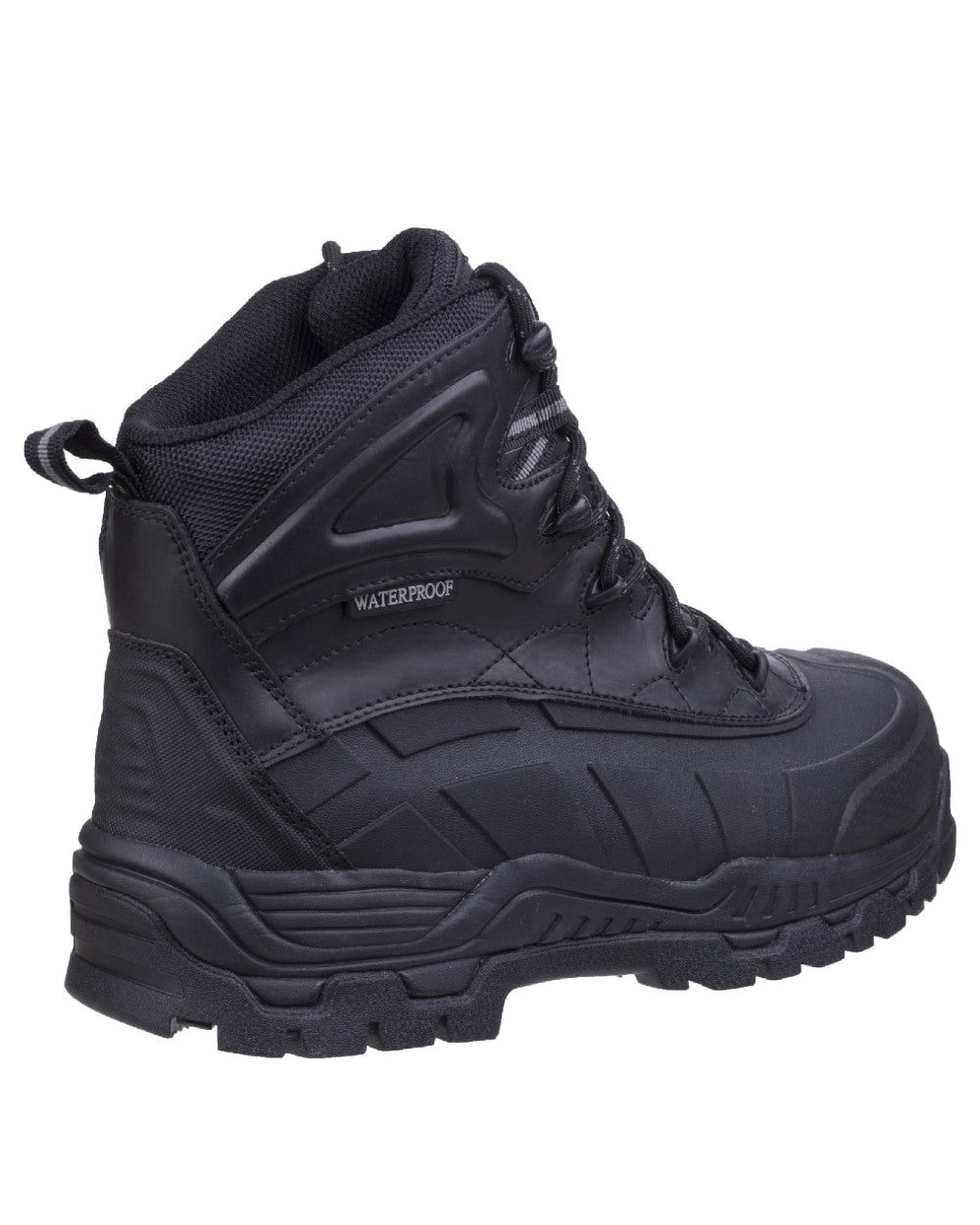 Black Coloured Amblers Safety FS430 Orca Hybrid Waterproof Non-Metal Safety Boots on a white background 