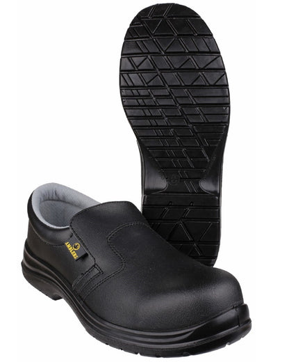 Black Coloured Amblers Safety FS661 Metal Free Lightweight safety Shoe on a white background 