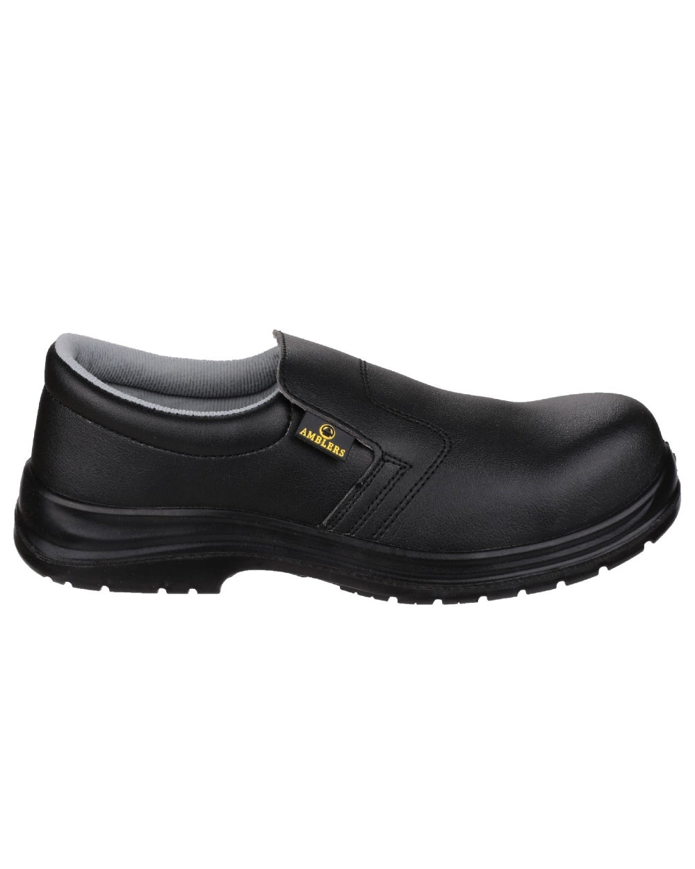 Black Coloured Amblers Safety FS661 Metal Free Lightweight safety Shoe on a white background 