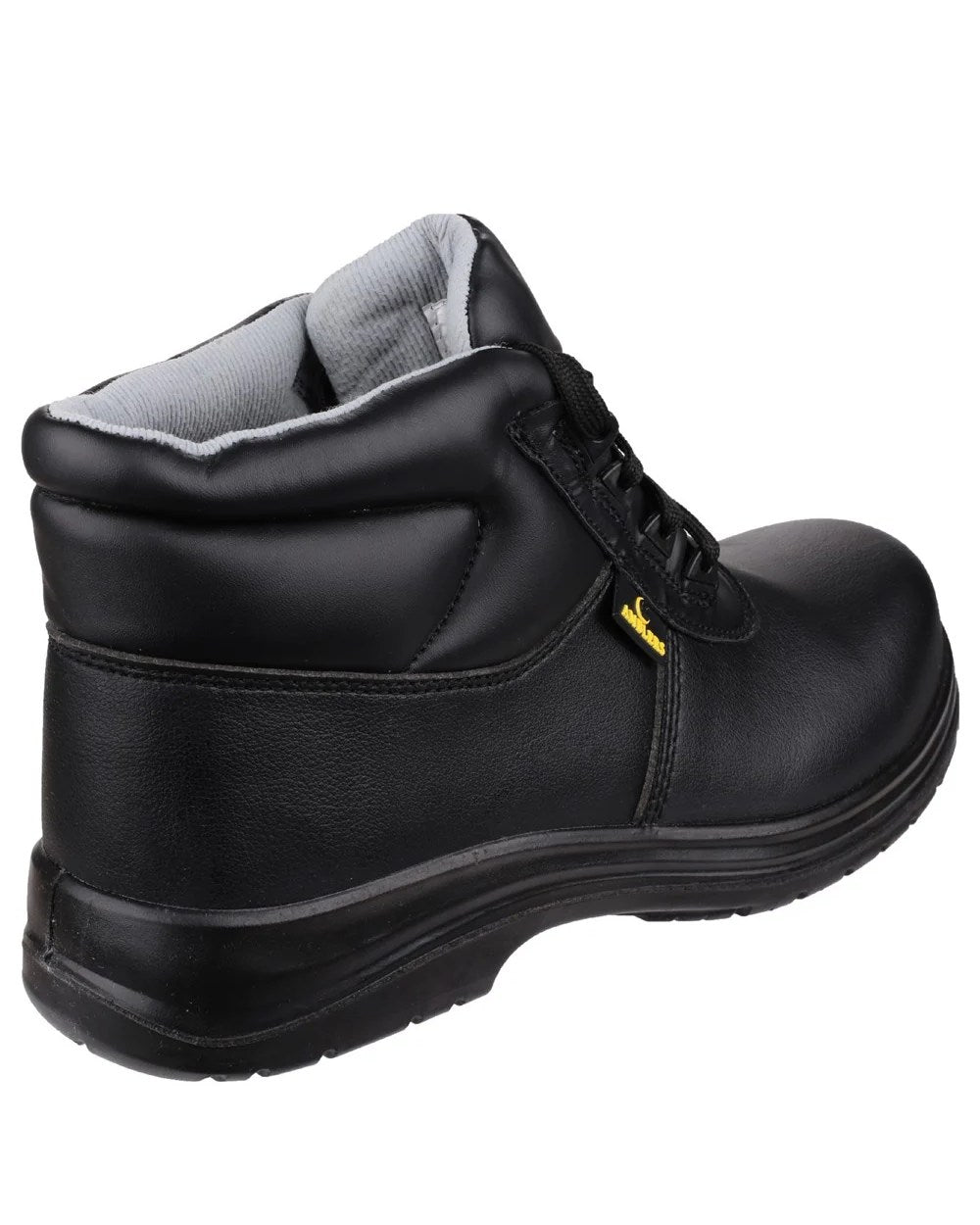 Black Coloured Amblers Safety FS663 S2 SRC Safety Boots On A White Background