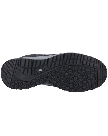 Black Coloured Amblers Safety Mens Womens AS717C Safety Trainer Sole on a white background 