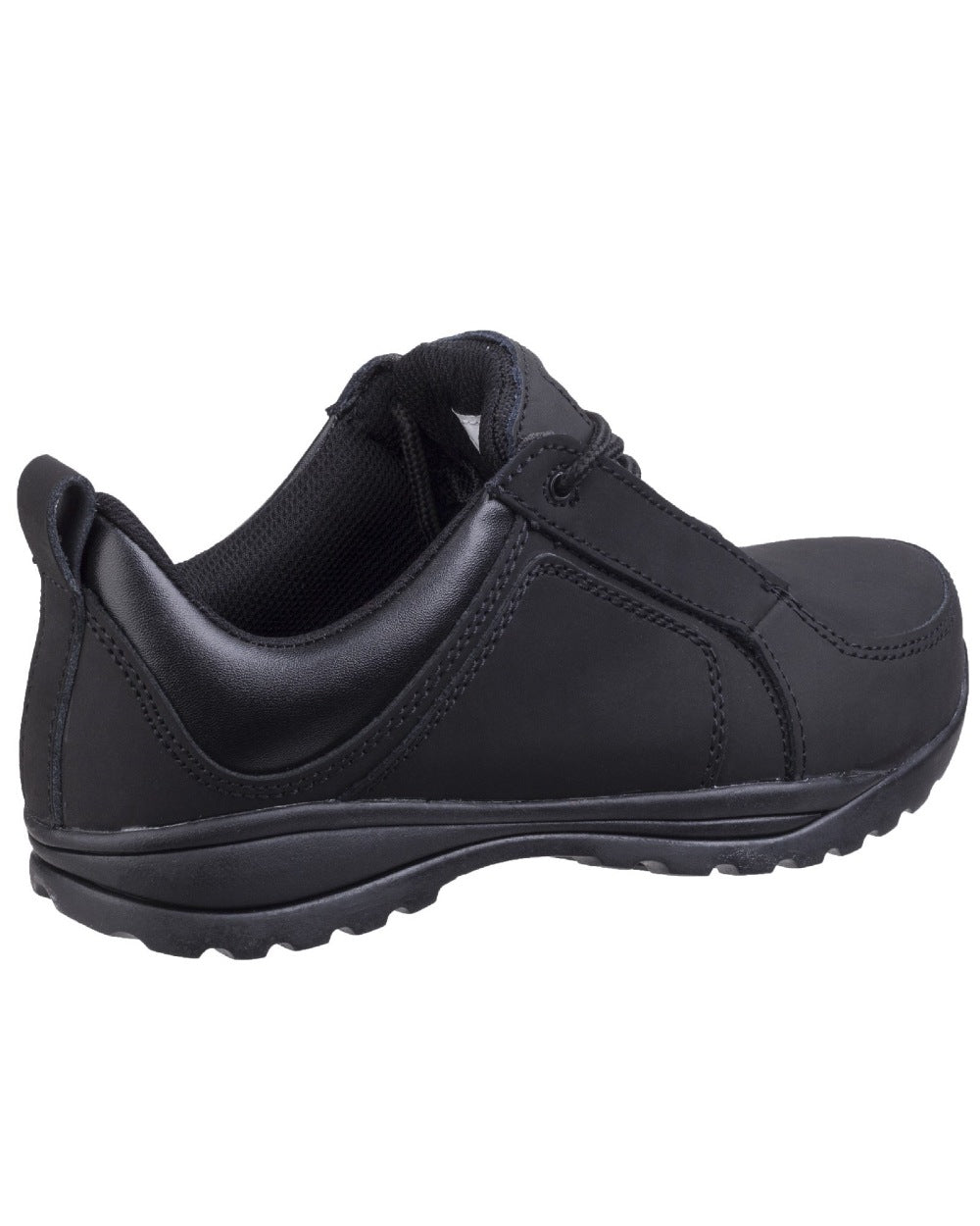 Black Coloured Amblers Safety Womens FS59C Safety Trainer on a white background 