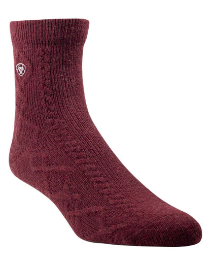 Tawny Port Coloured Ariat Countryside Mid Socks On A White Background 