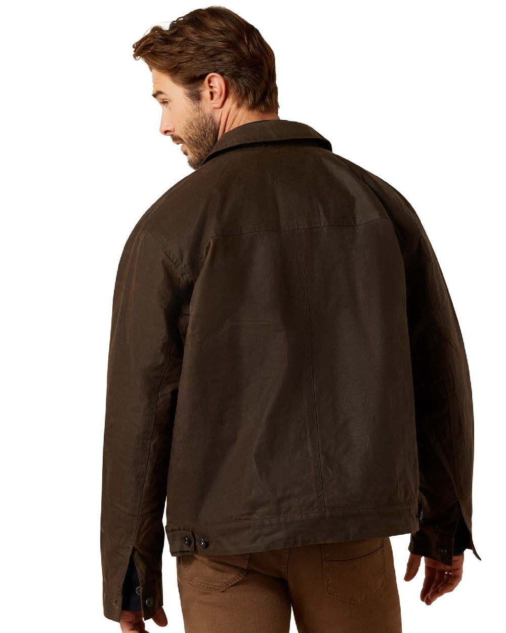 Brown coloured Ariat Mens Drayham Jacket on white background 